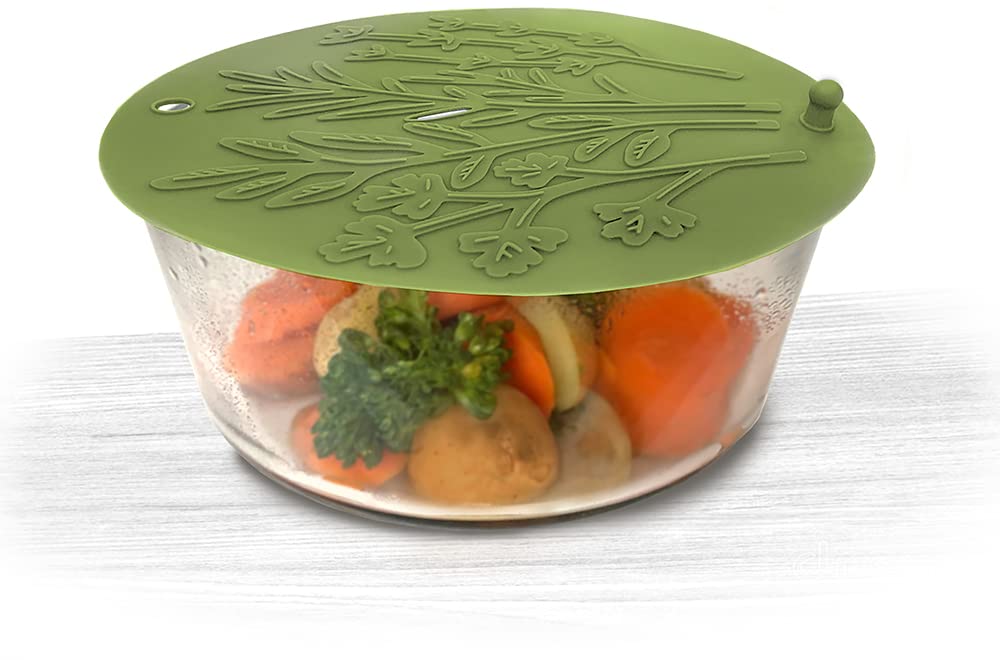 Talisman Designs 8-Inch Steamer & Roasting Shields Set of 2 - Microwave & Oven Safe Food Steaming Lids for Meat, Vegetables & Seafood - Perfect for Healthy Cooking, Meal Prep & Kitchen Use