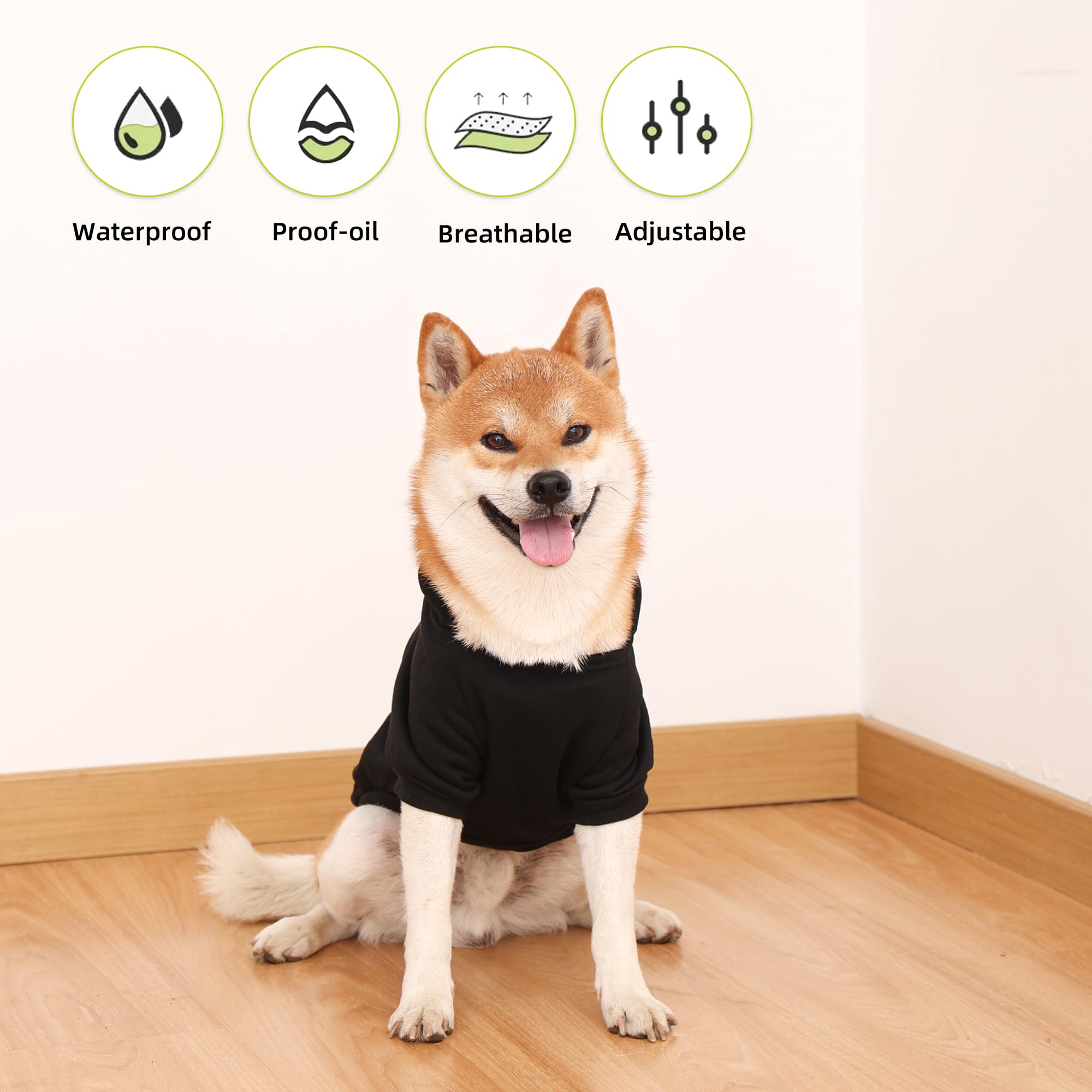 Premium Dog Hoodie - Soft, Breathable & Comfortable Pet Sweatshirt for Small, Medium & Large Dogs - Perfect for Outdoor Walks, Winter Wear & Pet Fashion (Black, 5X-Large 34'' Chest)