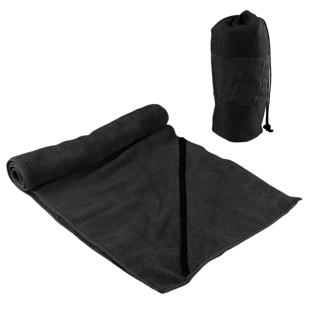SOONHUA Microfiber Towel - Ultra Absorbent & Quick Dry Sports Towel with Zipper Pocket for Swimming, Running, Gym & Outdoor Activities | Perfect for Travel, Camping & Beach
