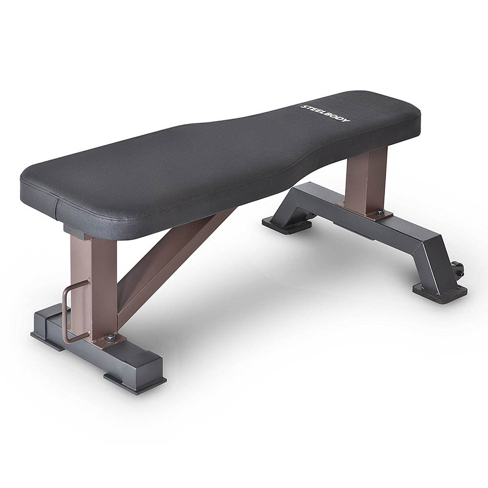 SteelBody Flat Weight Bench STB 10101 - Heavy Duty Adjustable Workout Bench for Home Gym Strength Training & Bodybuilding Exercises