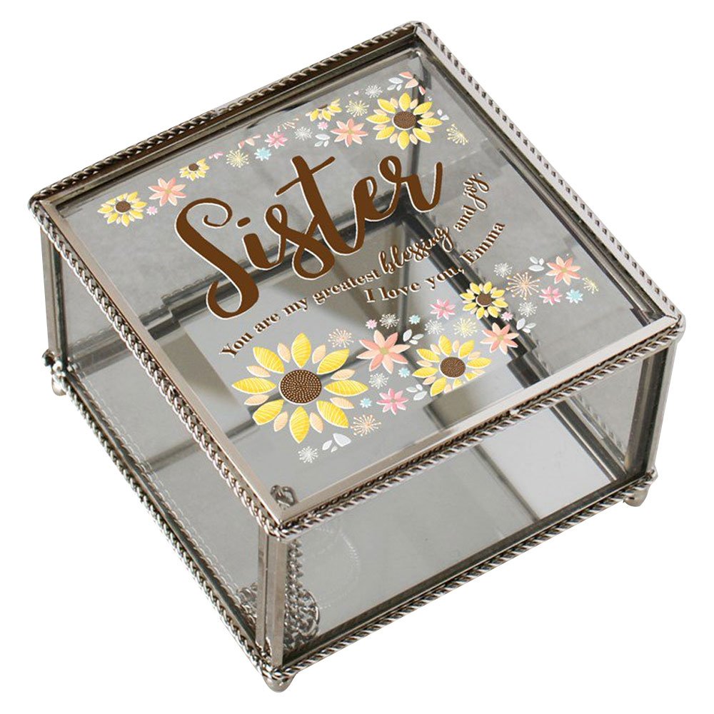 Personalized Jewelry Box for Sister - Engraved Keepsake Gift for Birthday, Christmas & Special Occasions - Perfect for Jewelry Storage & Display