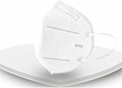 N95 White Disposable Face Mask with Ear Loops - 5-Layer Breathable & Water Resistant Protection (Pack of 100) - Perfect for Healthcare, Construction & Daily Commuting