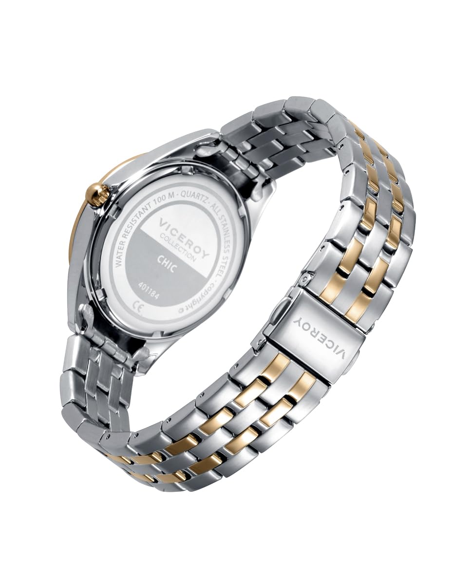 Viceroy Women's Watch 401184-73 - Elegant Stainless Steel Analog Wristwatch with Date Window, Water Resistant for Daily Wear, Perfect for Office, Party & Casual Outfits