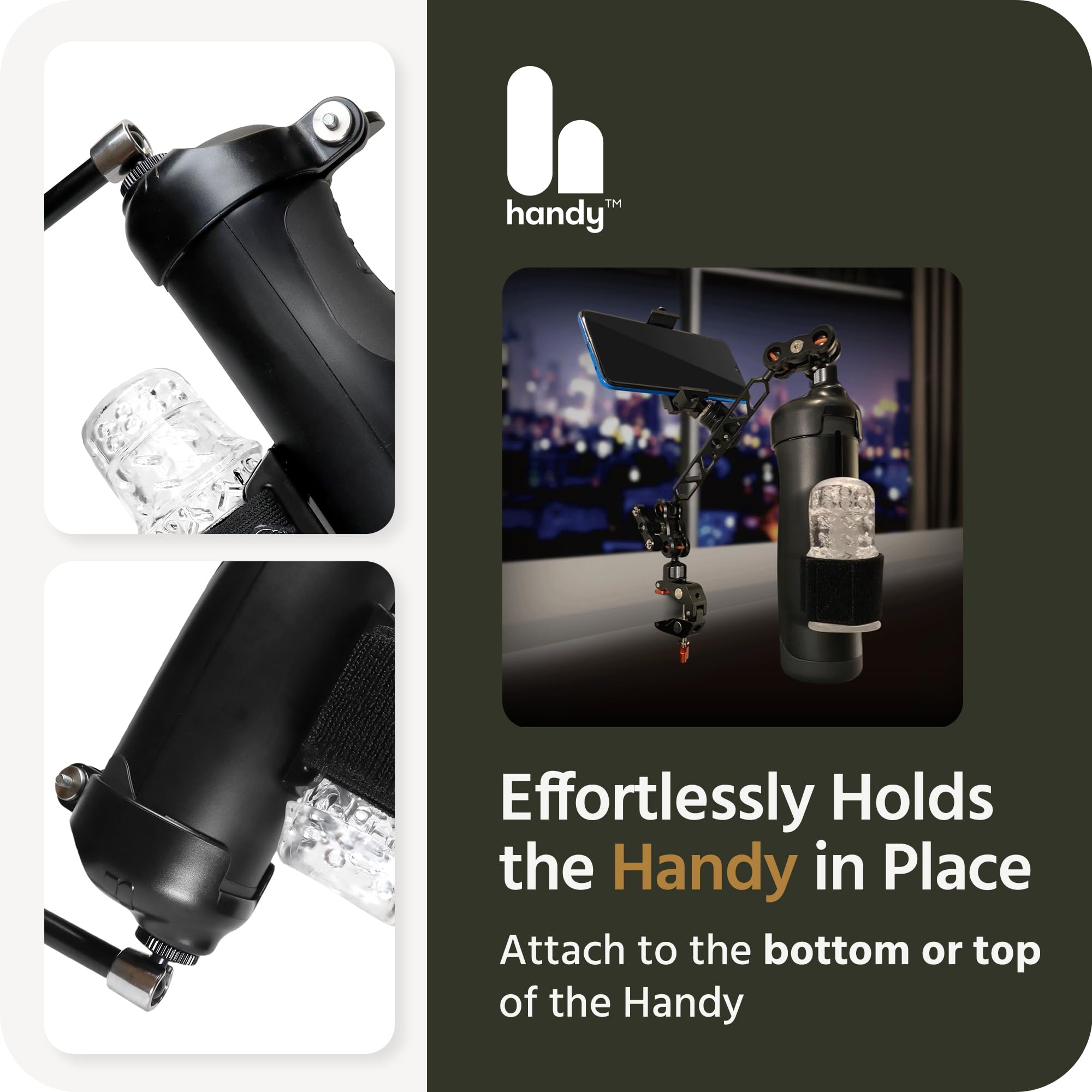 Hands-Free Male Masturbator Cup Attachment - Compatible with Camera & Mic Stands for Solo Play - Perfect for Discreet Home Use & Travel Pleasure
