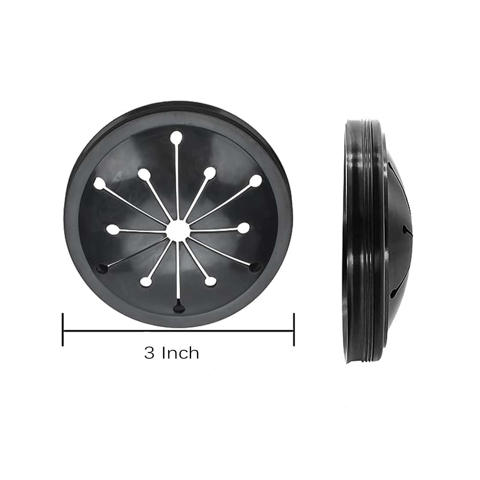 3 Inch Universal Rubber Garbage Disposal Splash Guard & Sink Stopper - Fits Whirlaway, Waste King, Sinkmaster & GE Models | Prevents Water Splashes & Food Waste Clogs for Cleaner Kitchen Sink