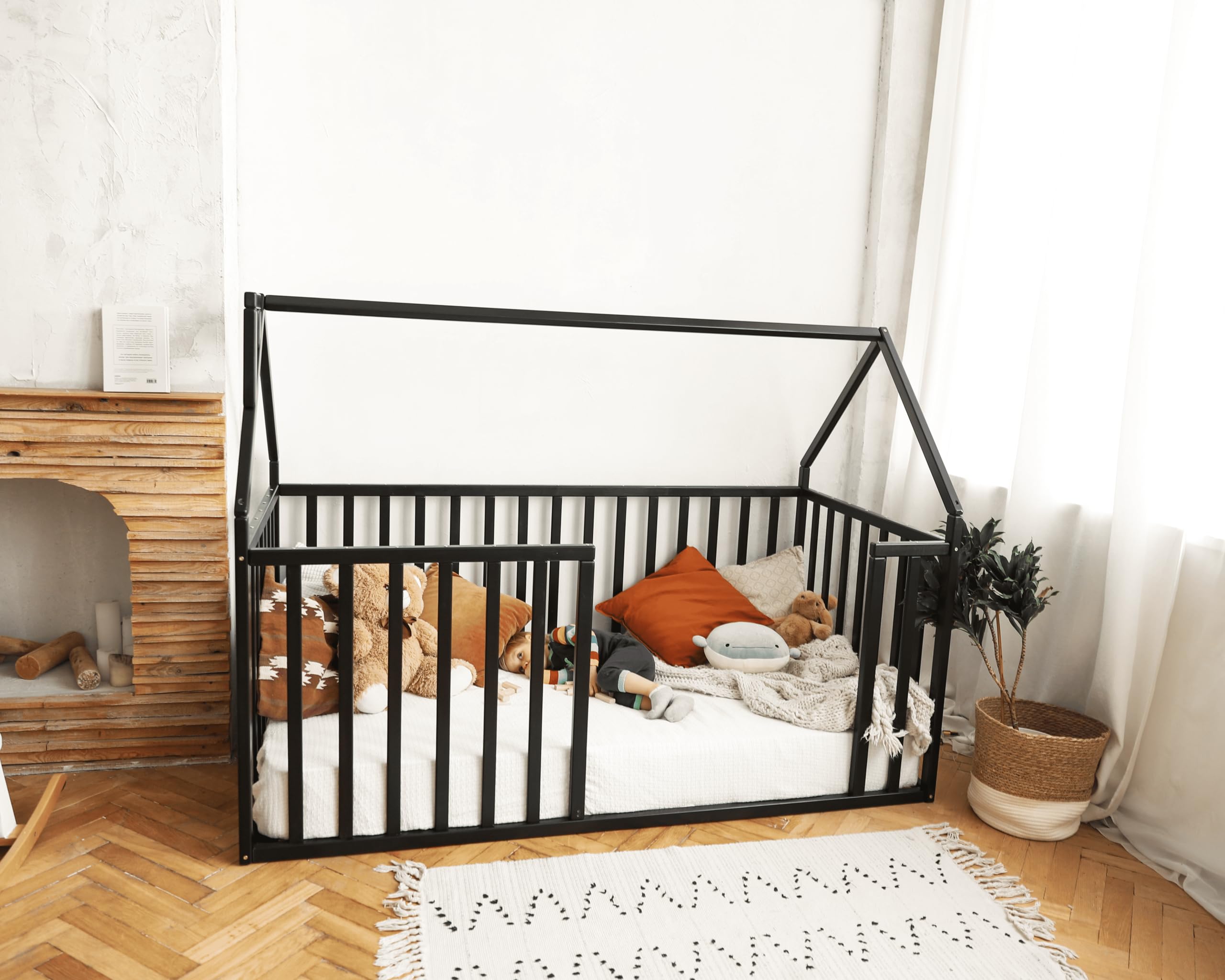 BUSYWOOD Montessori Toddler Bed with 31.4