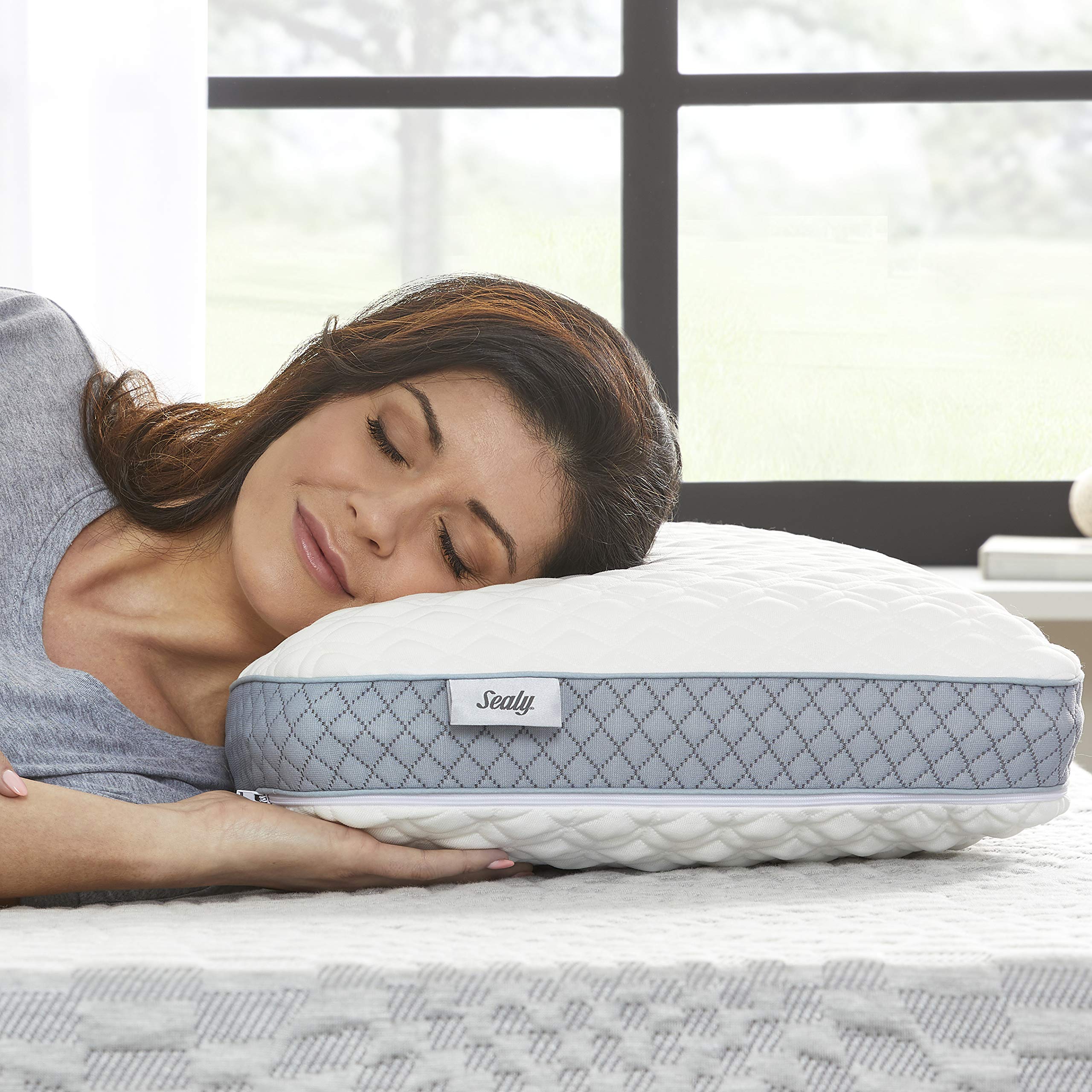 Sealy 4-Inch SealyChill Gel & Comfort Pillowtop Memory Foam Full Mattress Topper with Molded Memory Foam Pillow Set - Cooling Mattress Pad for Hot Sleepers, Pressure Relief & Back Support - Perfect for Bedroom, Guest Room & Dorm