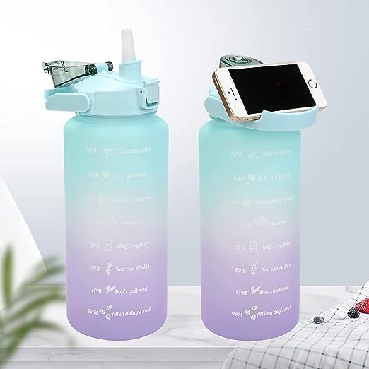 LUCKYMORDEN 3-Pack Motivational Water Bottle with Time Marker & Straw - BPA Free, Leakproof, Non-Toxic for Office, Gym & Sports - Stay Hydrated During Workouts, Hiking & Daily Activities