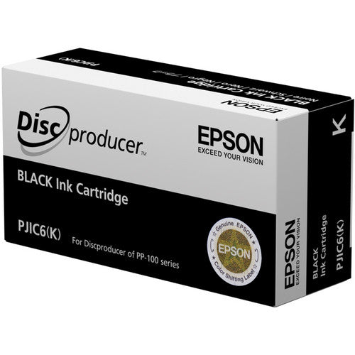 Epson PJIC6 K Black Ink Cartridge - Compatible with PP 100 Discproducer Auto Printer | High-Quality Replacement Ink for CD/DVD Printing | Perfect for Office, Studio & Home Use