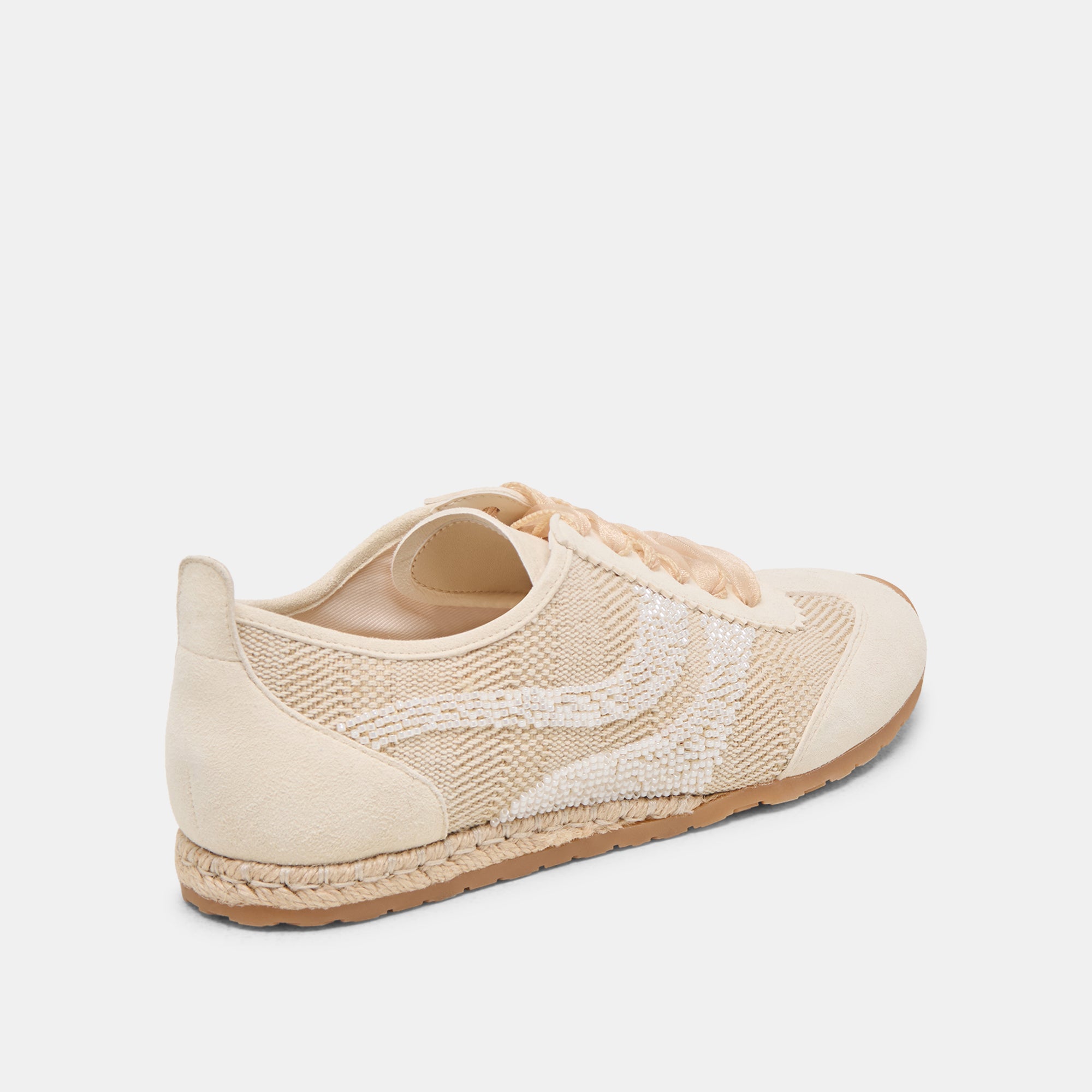 Dream Bead Sneakers - Natural Multi Burlap Fabric Shoes for Women | Comfortable & Stylish for Casual Wear, Walking & Boho Fashion