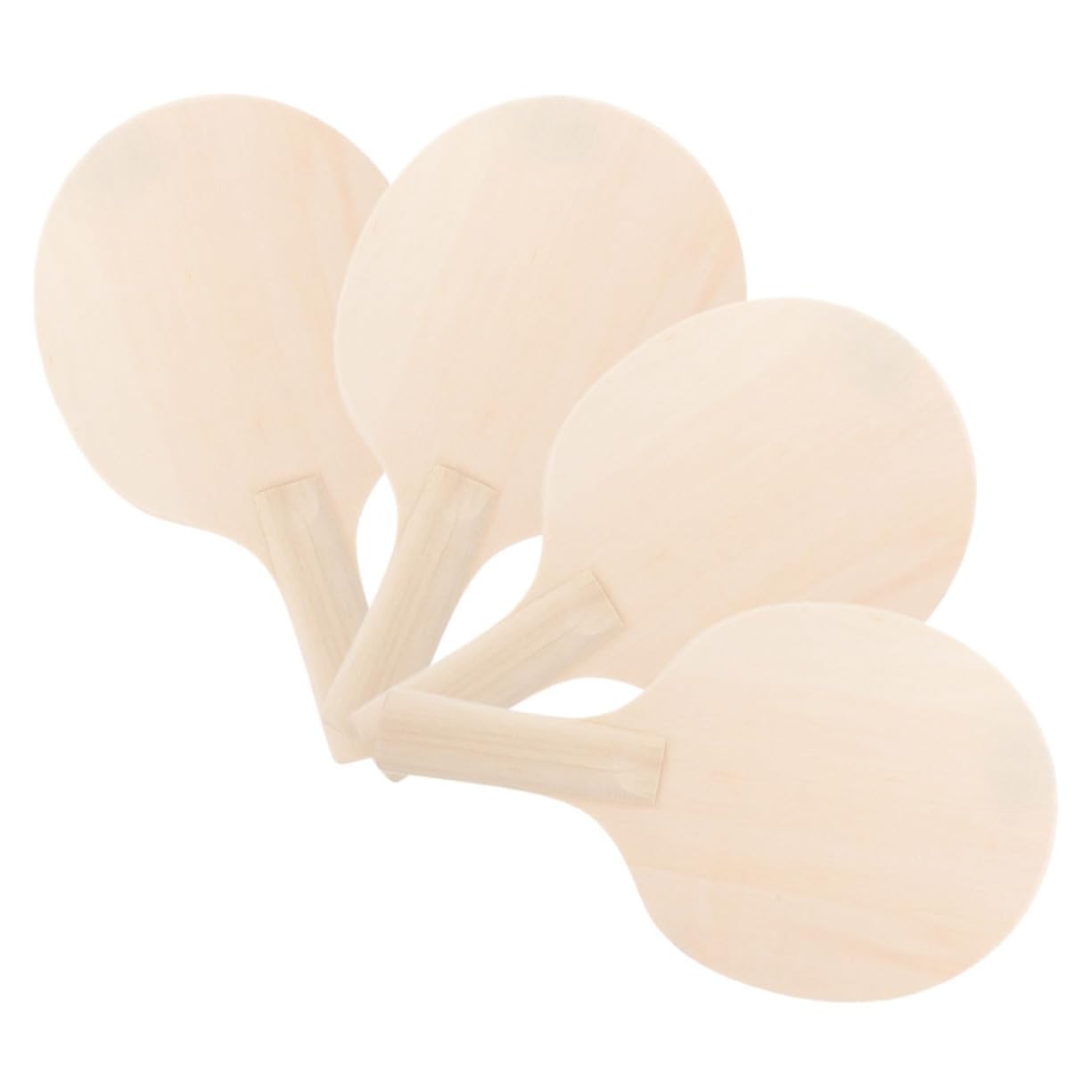 Lurrose 4-Piece Unpainted Wooden Ping Pong Paddle Blanks - DIY Table Tennis Paddles for Custom Painting & Outdoor Games - Perfect for Family Fun, Backyard Parties & Sports Enthusiasts