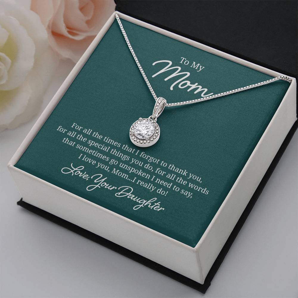 Elegant Jewelry Gift for Mom - Heart Pendant Necklace from Daughter | Perfect for Mother's Day, Birthday & Anniversary Gifts
