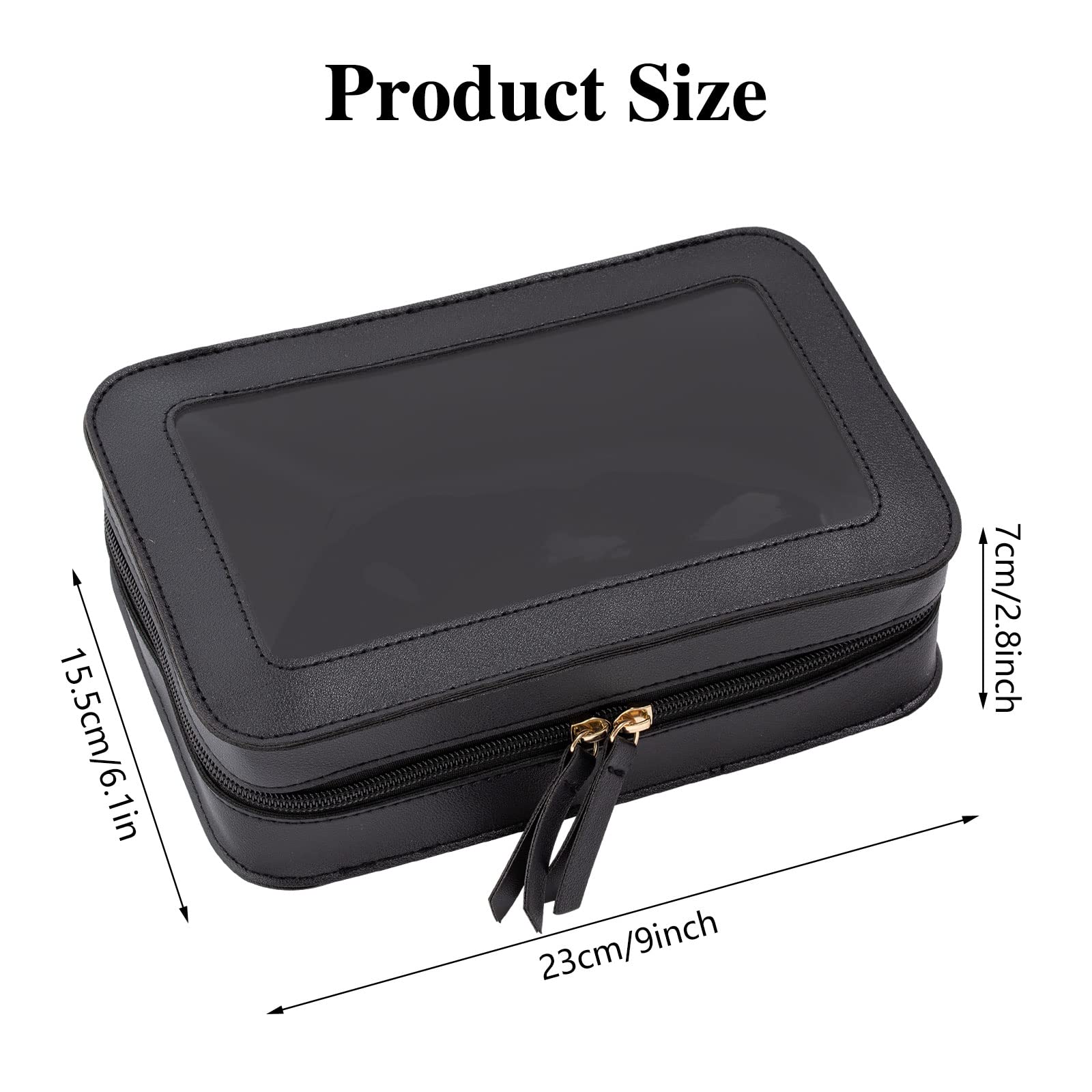Clear Travel Toiletry Bag for Women & Men - Transparent Makeup Organizer, Cosmetic Pouch for Toiletries, TSA Approved Carry-On Essentials Bag (Black) - Perfect for Air Travel, Gym, Camping & Weekend Getaways