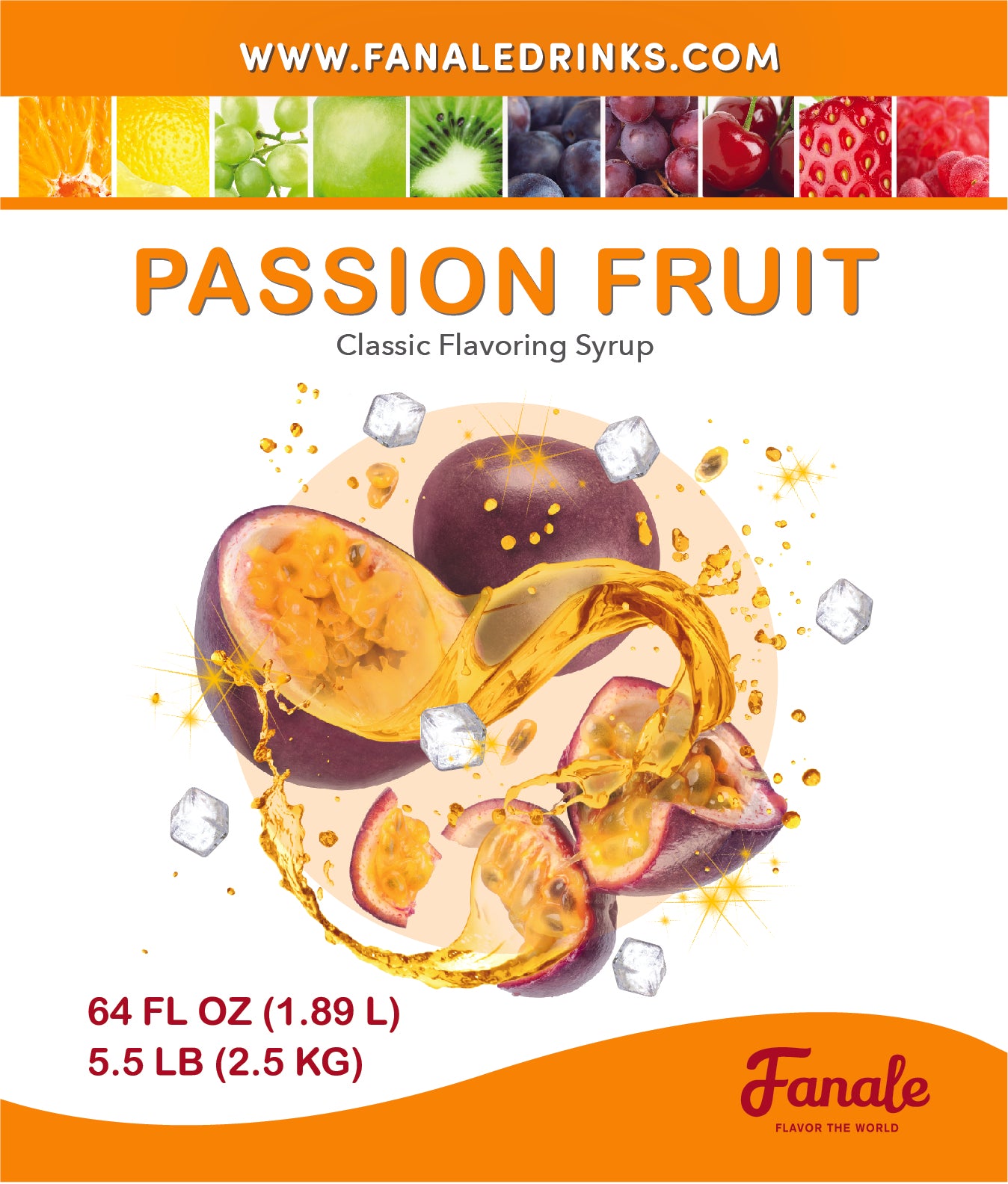 Premium Passion Fruit Syrup - 5.5 lb Bottle (6-Pack Case) | Perfect for Cocktails, Desserts, Bubble Tea & Tropical Drink Recipes