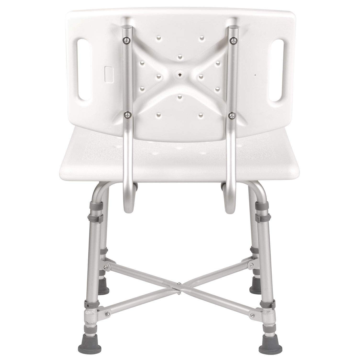 DMI Adjustable Height Shower Chair for Elderly & Disabled - 500lb Weight Capacity Aluminum Bath Seat with Plastic Seat for Tub or Shower - FSA/HSA Eligible White Bath Bench (Perfect for Seniors, Post-Surgery Recovery & Safe Bathing)