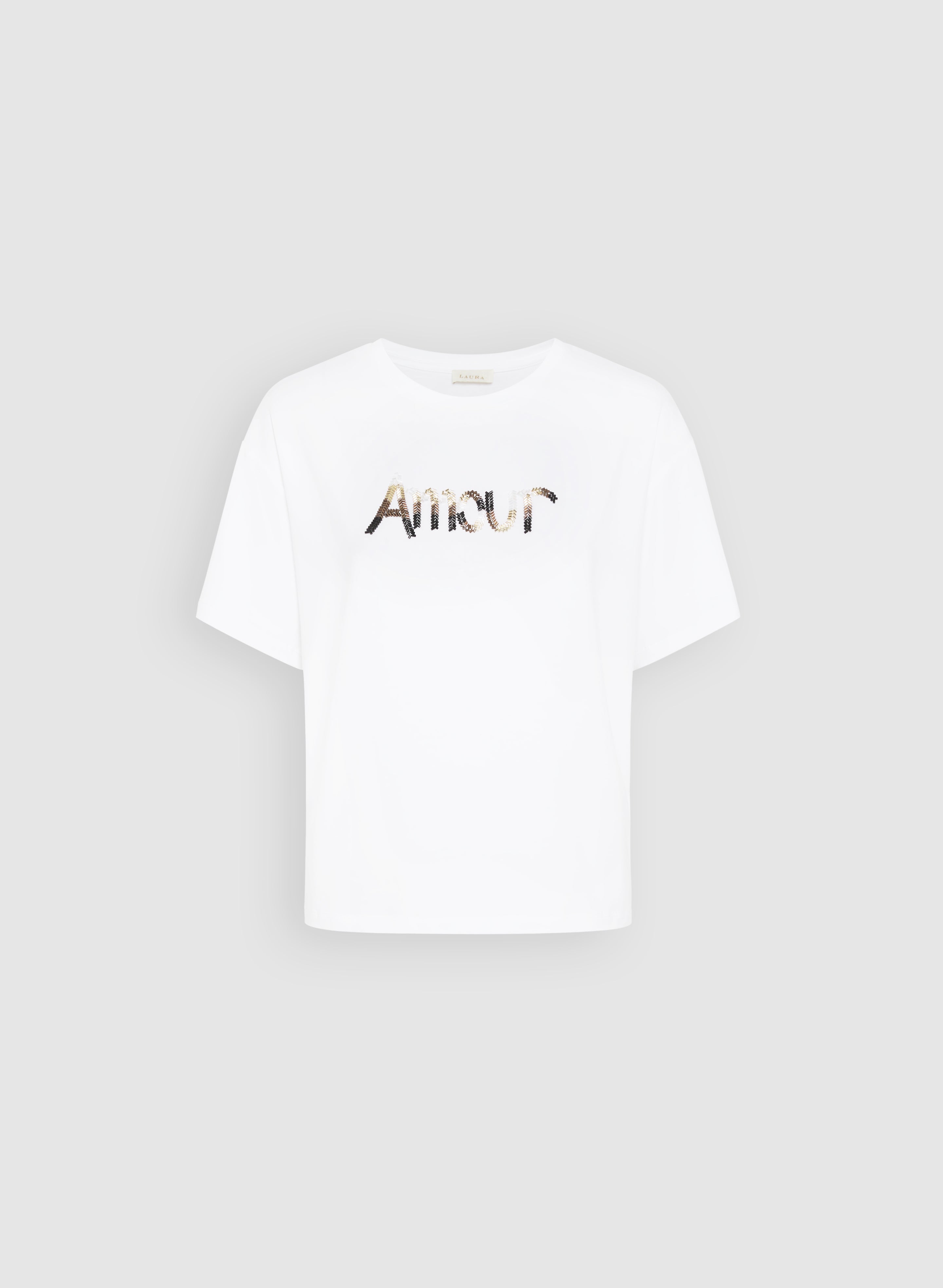 Embellished Script T-Shirt for Women - Trendy & Comfortable Casual Tee - Perfect for Everyday Wear, Outings & Layering