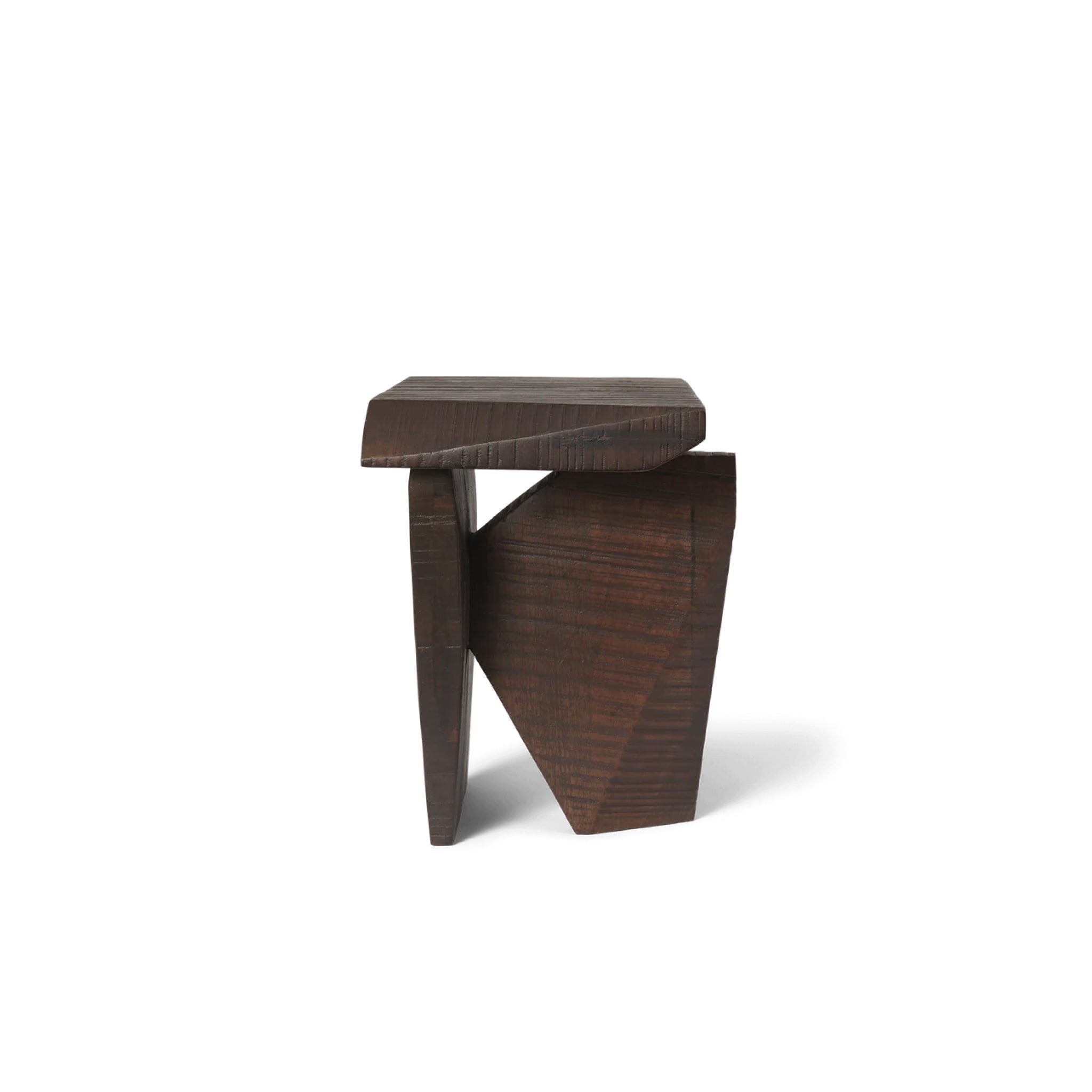 FERM LIVING Silva Piece - Dark Stained Mango Wood Side Table | Modern Scandinavian Home Decor for Living Room, Bedroom & Office