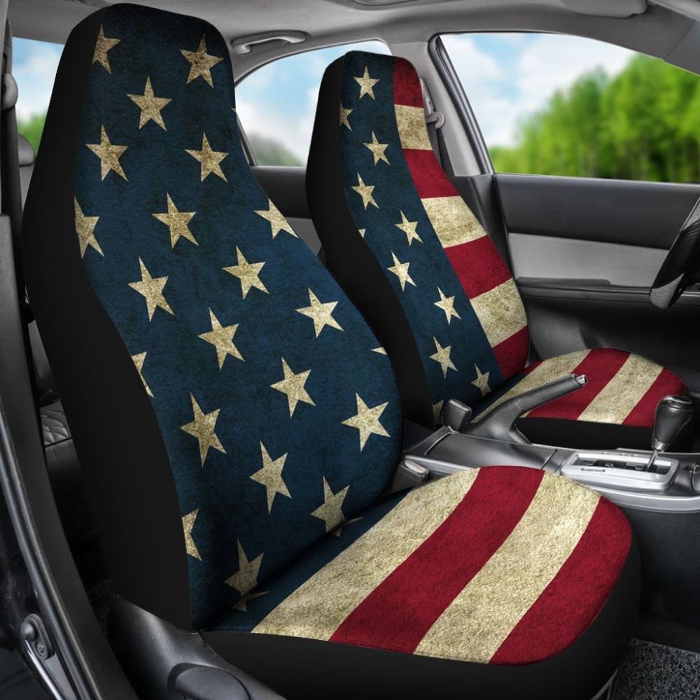 American Flag Freedom Seat Covers for Cars & Trucks - Patriotic USA Design - Universal Fit - Durable & Comfortable - Perfect for 4th of July, Veterans Day & Patriotic Events