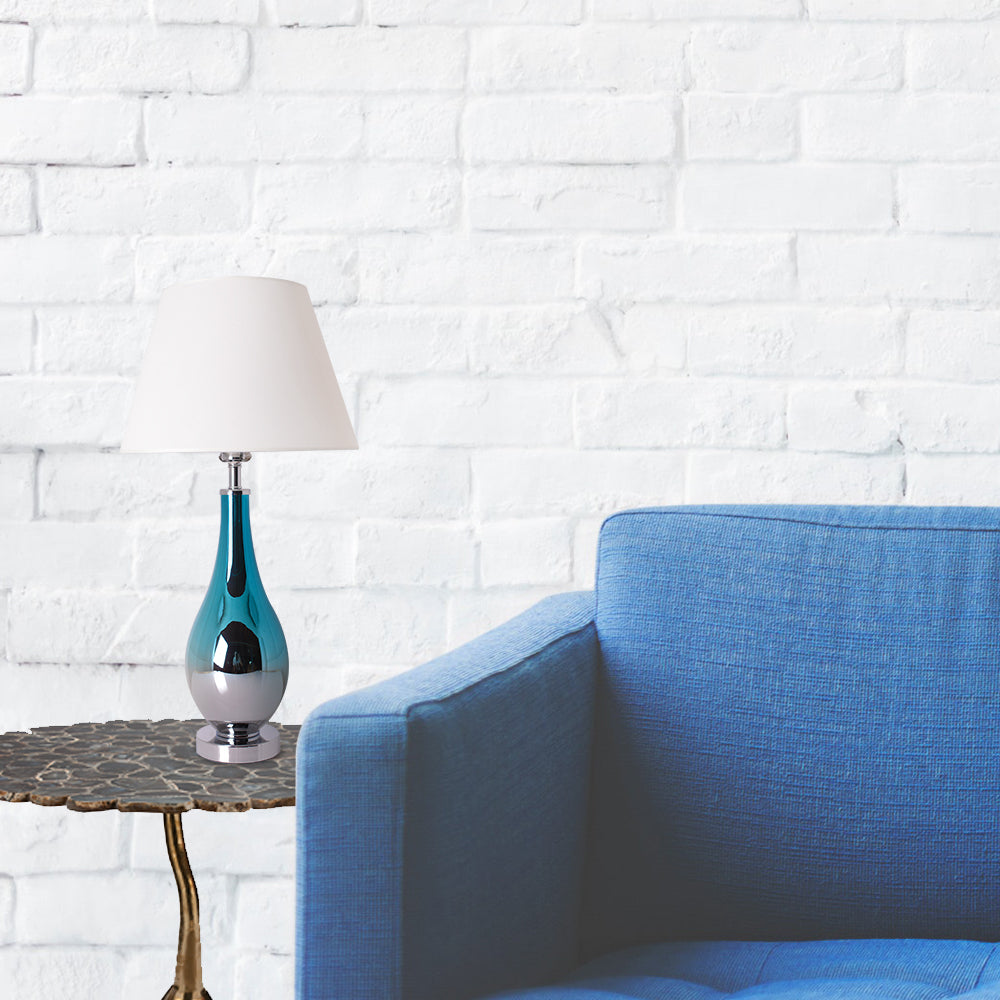 Tulip Ombre Droplet Glass Table Lamp - 28 Inch Modern Home Decor Lighting for Living Room, Bedroom & Office
