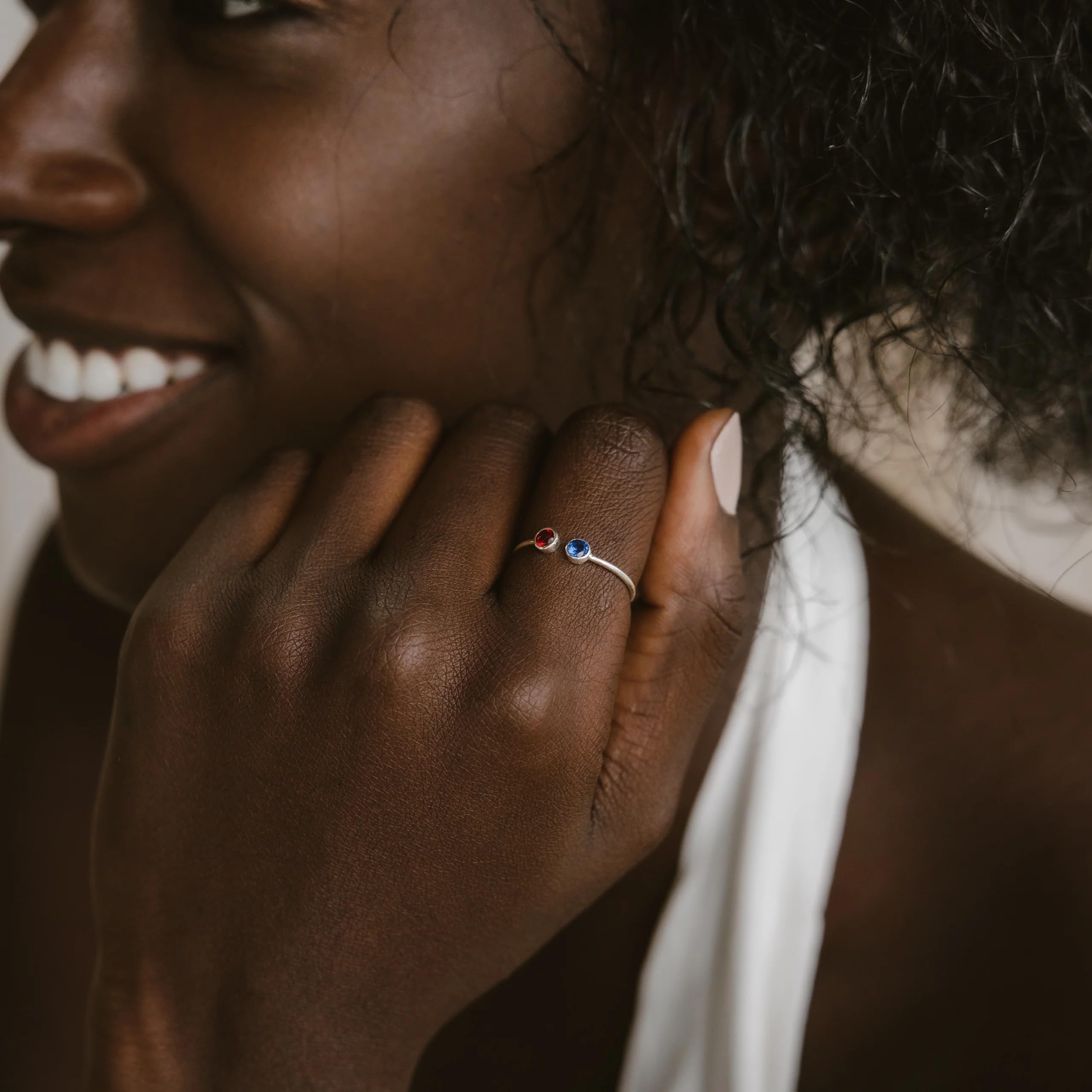 Personalized Dual Birthstone Ring for Mothers & Couples - Custom His & Her Two Birthstone Ring - Perfect Gift for Anniversary, Mother's Day & Valentine's Day (01-Duo)