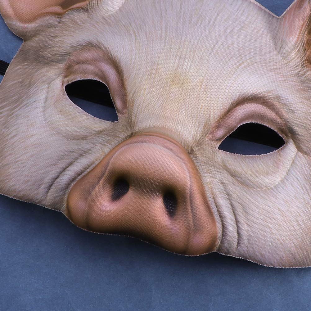 Halloween Half Face Pig Mask - Animal Cosplay Costume Accessory for Parties, Festivals & Masquerade Balls | Perfect for Halloween, Cosplay Events & Themed Parties