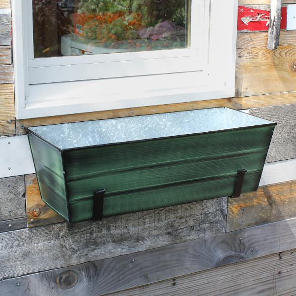 Decorative Flower Box with Wall Brackets - Hanging Planter for Indoor & Outdoor Garden Decor - Perfect for Windows, Balconies, and Patios