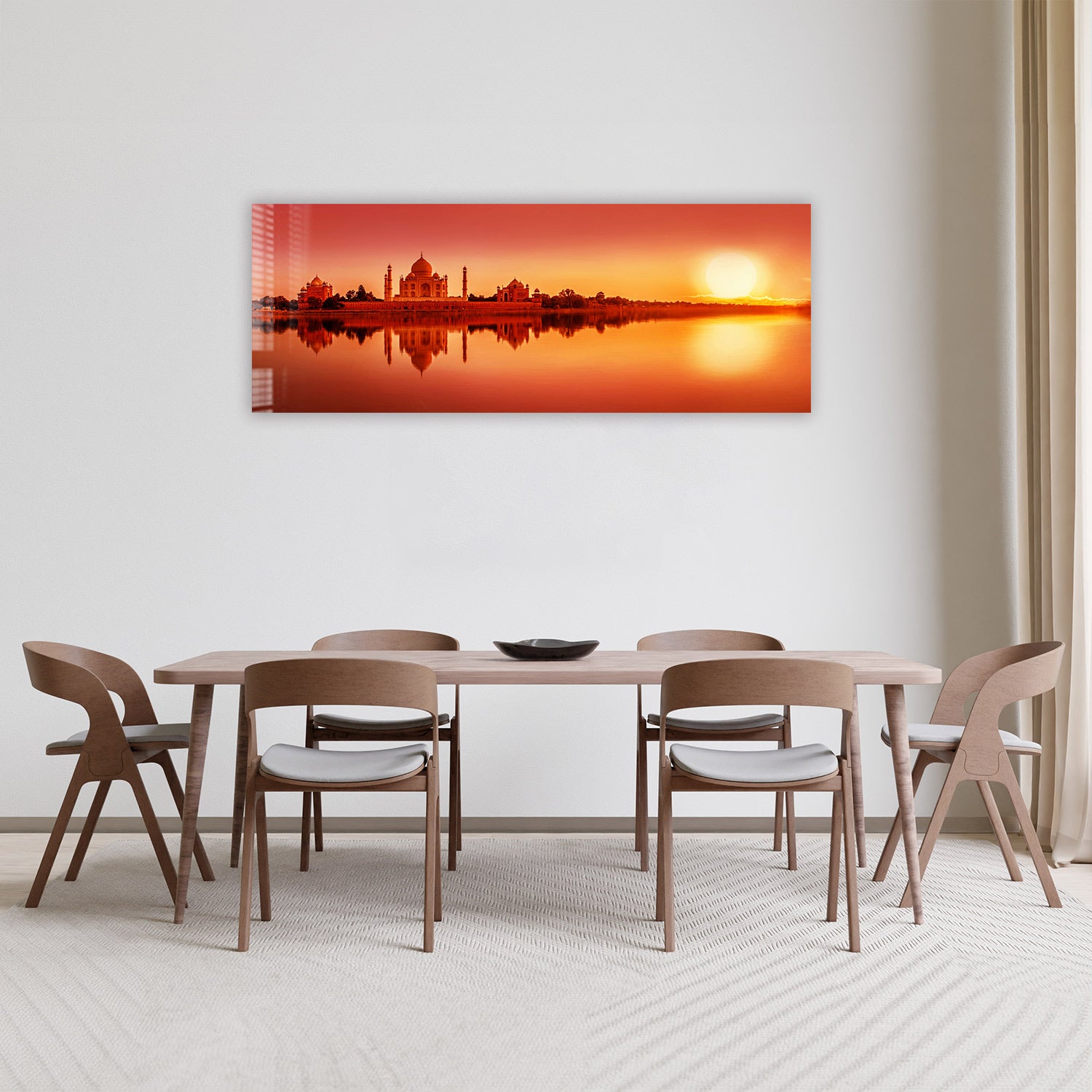 Stunning Taj Mahal Sunset Panoramic View - High Quality Wall Art Print for Home & Office Decor | Perfect for Living Room, Bedroom, or Gift