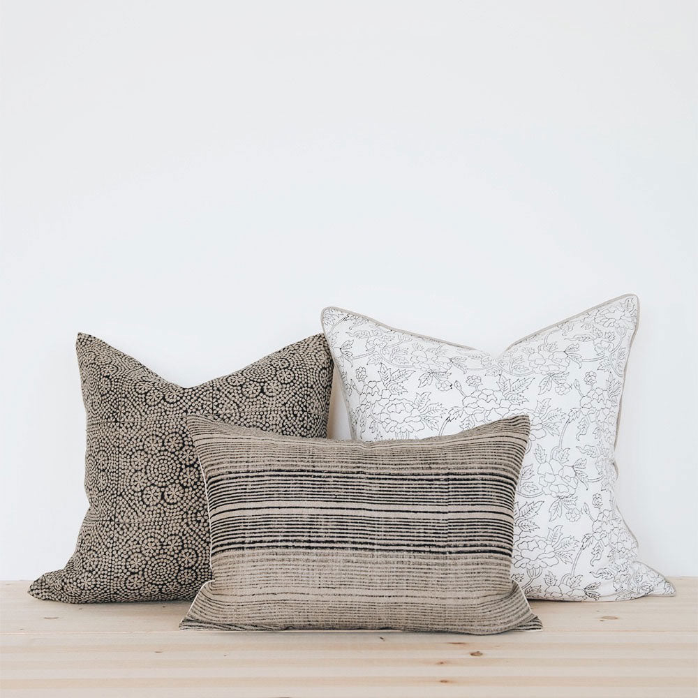 Handmade Linen Block Printed Pillow Cover No. 01211 - Bohemian Home Decor for Living Room, Bedroom & Sofa