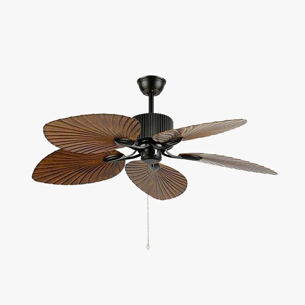 Vintage 5-Blade Ceiling Fan with Leaf Design - Perfect for Living Room, Bedroom, and Outdoor Patio Cooling