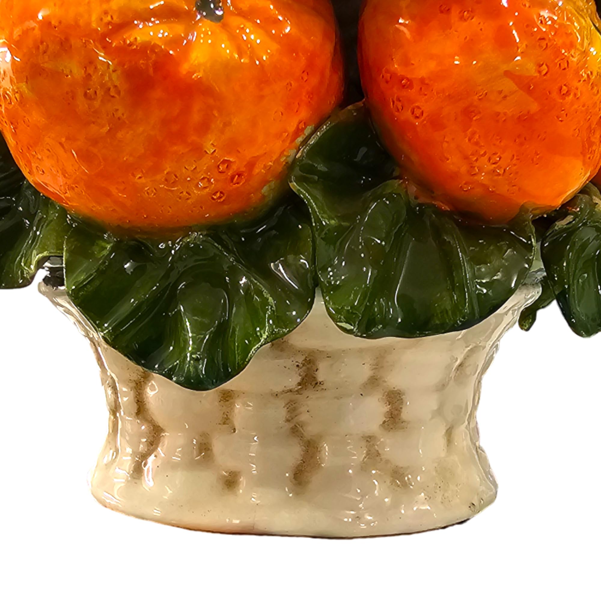 Italian Ceramic Orange Centerpiece for Dining Table - 9 Inch Handmade Italian Pottery Fruit Bowl - Kitchen & Table Decor - Perfect for Farmhouse, Rustic & Mediterranean Home Decor