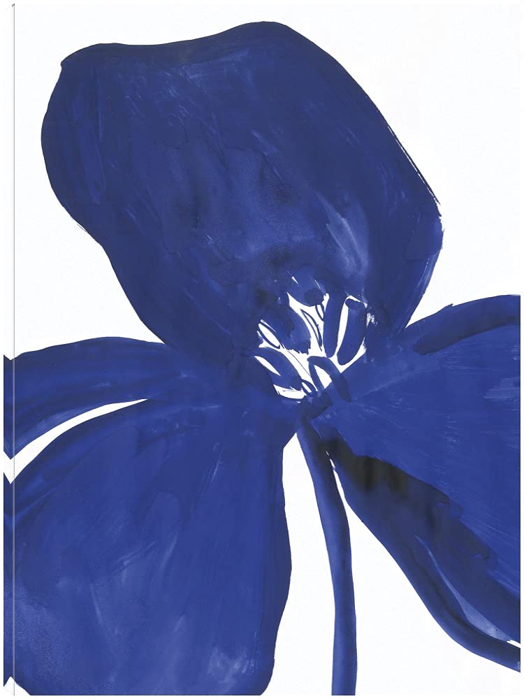 Indigo Petal II Canvas Wall Art - Handmade Fine Art Painting by PI Studio - 35x46 Inch Ready to Hang Wall Decor for Living Room, Bedroom, Office - Perfect for Home, Hotel & Commercial Spaces