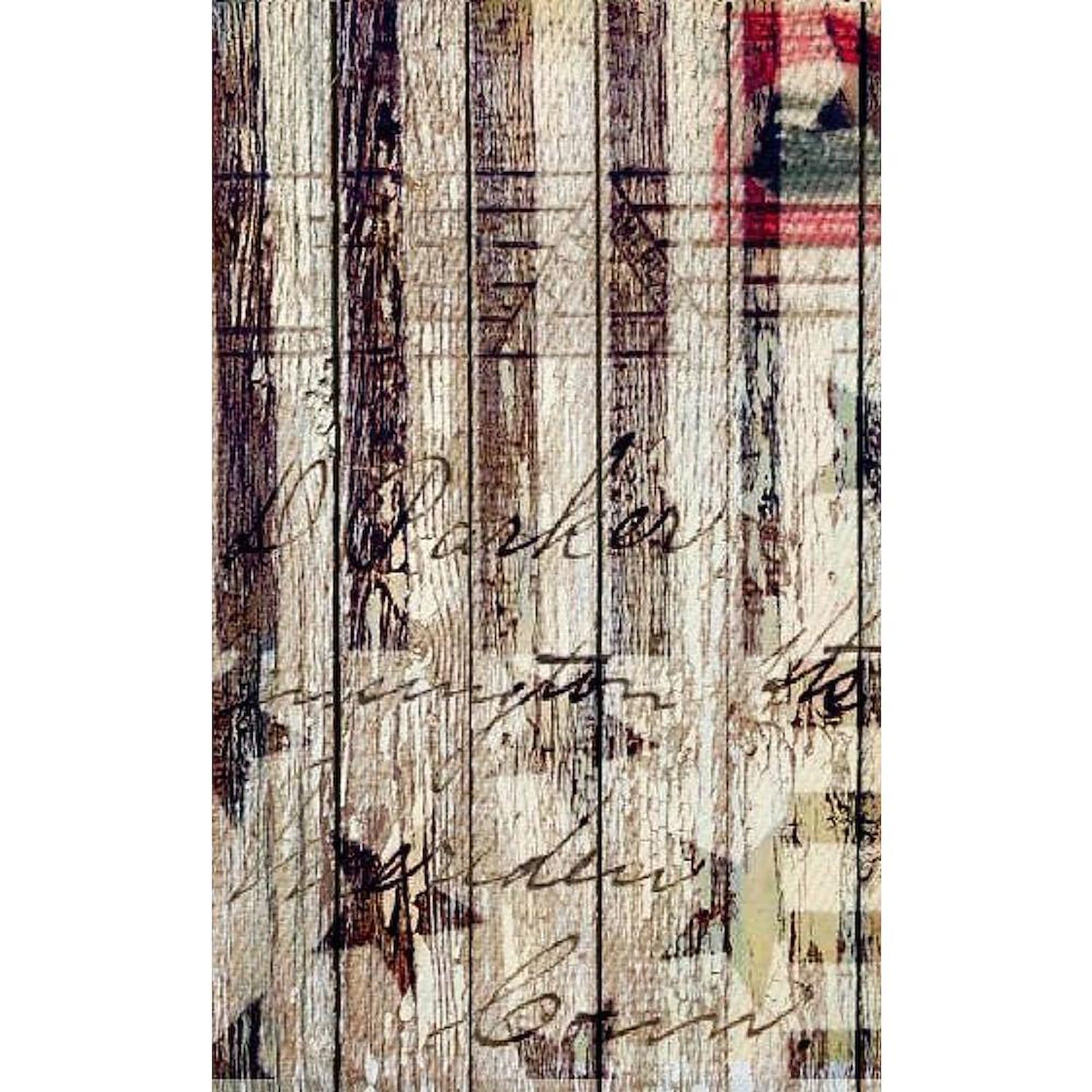Rustic Barn Wood Americana Area Rug - Decorative Fabric Throw Rug for Living Room, Bedroom & Farmhouse Decor