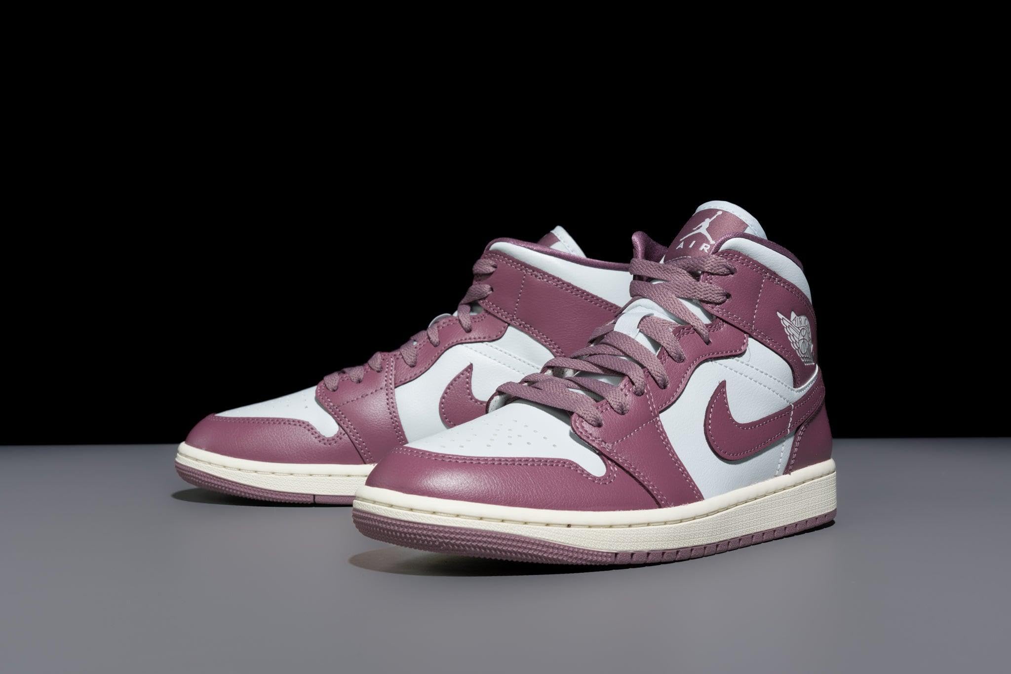 Nike Air Jordan 1 Mid Women's Shoes - Pure Platinum/Sky J Mauve-Sail (BQ6472-050) Size 9 | Retro Basketball Sneakers for Women | Perfect for Casual Wear, Street Style & Sneaker Collectors