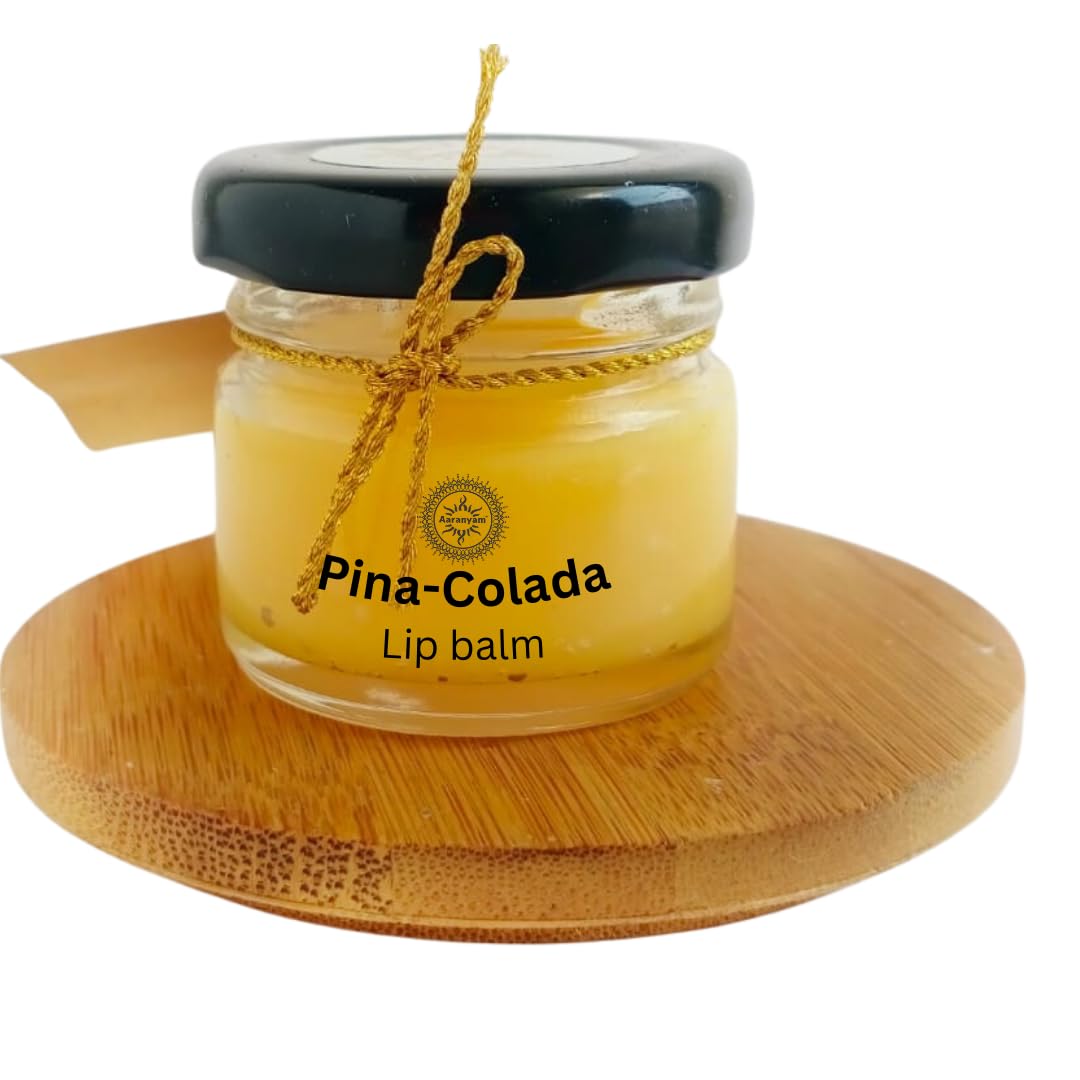 Organic Vegan Pina Colada Lip Balm for Extreme Hydration - Moisturizing Lip Care for Men, Women, Boys & Girls - 25g Glass Jar - Perfect for Dry Lips, Winter Care & On-the-Go Moisturizing