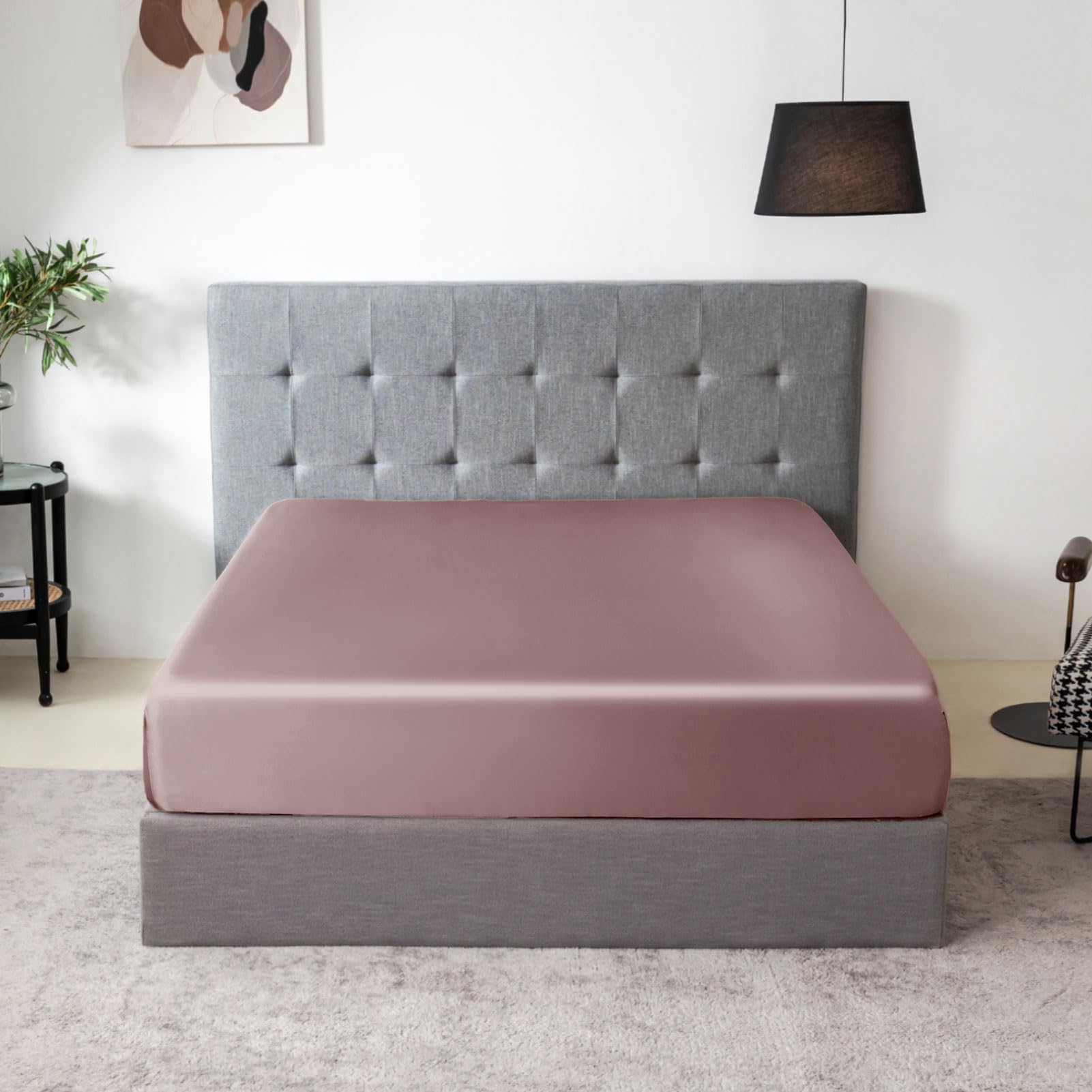 THXSILK 100% 7A+ Grade Natural Silk Fitted Bed Sheet - Deep Pocket 16