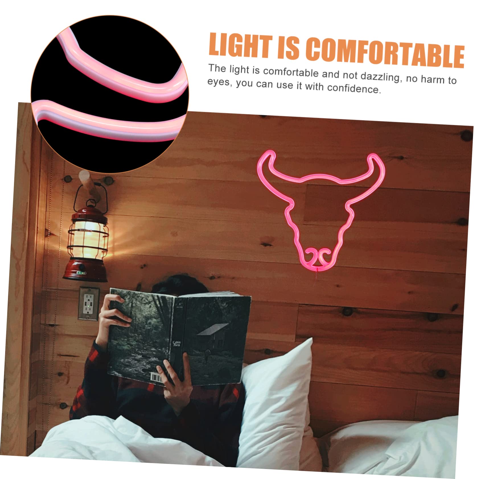 ETHZZLE Cow Head Neon Light - LED Wall Decor for Home, Party & Room Aesthetic - Unique Gift for Housewarming, Birthday & Bar Decor