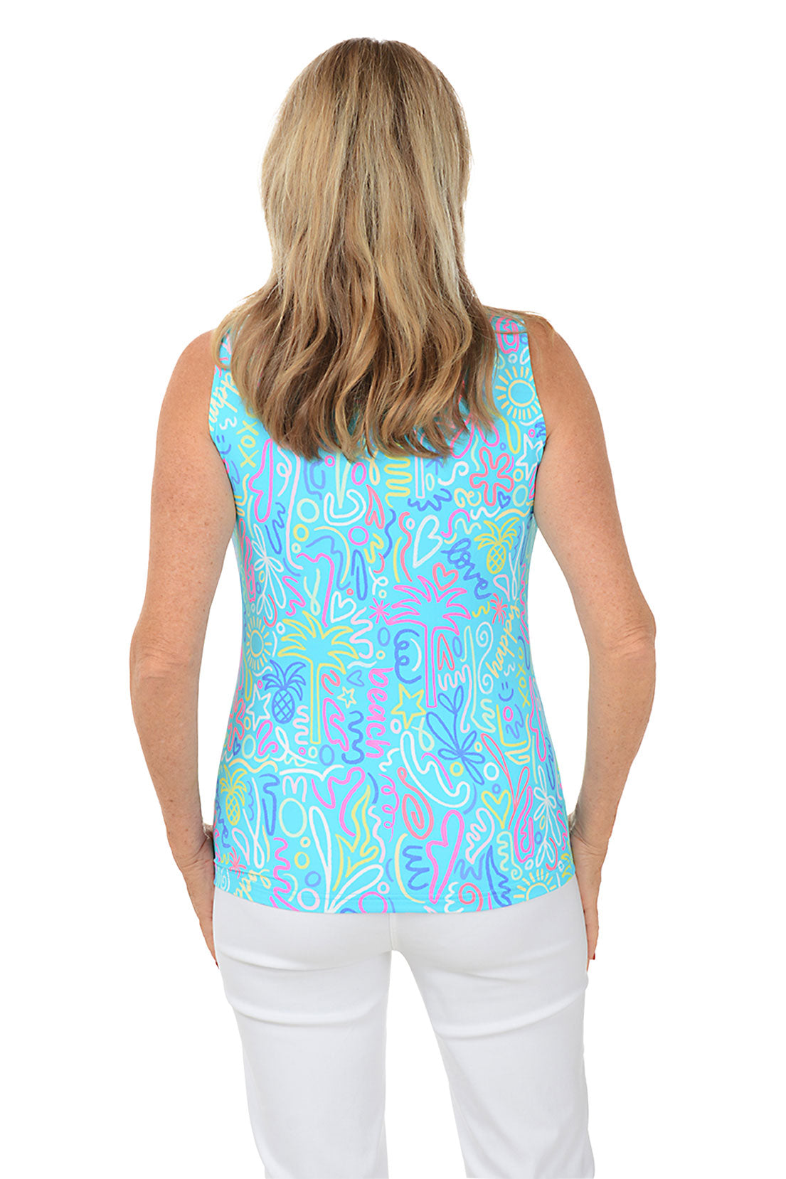 UPF50+ Cooling Sleeveless Zip Top for Women - Lightweight Beach Cover Up with Sun Protection - Perfect for Swimming, Surfing & Summer Outdoor Activities