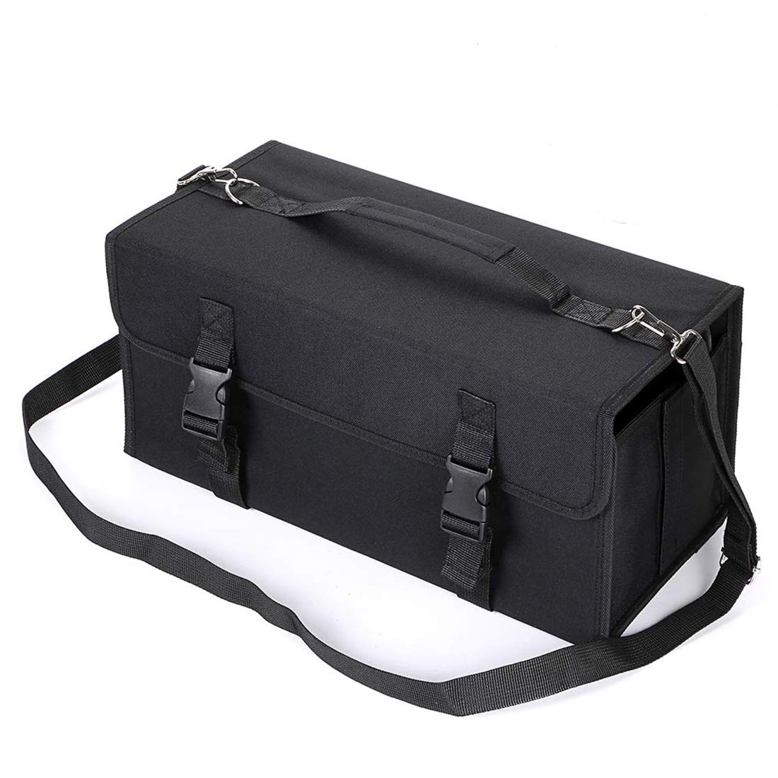 80 Slots Marker Case - Durable Carrying Bag Holder for Alcohol, Sketch, Paint & Dry Erase Markers - Perfect for Artists, Students & Office Use (Black)
