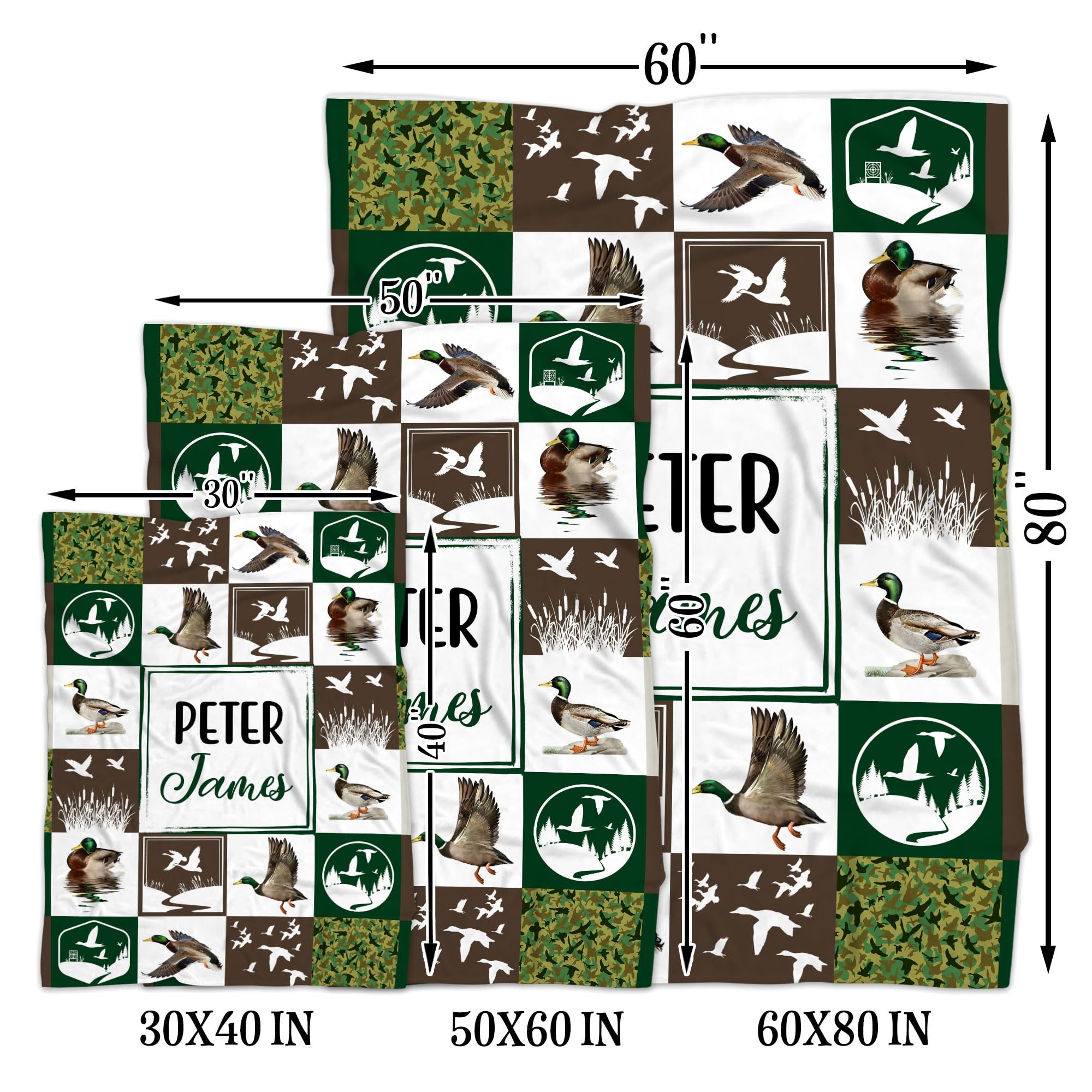**Personalized Mallard Duck Baby Blanket - Custom Name Duck Blanket for Kids & Adults - Super Soft Plush Throw Blanket (60x80 inches) - Perfect for Nursery, Gifts & Cozy Family Moments**