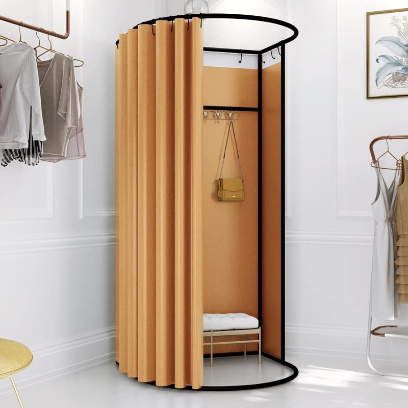 Yacanna Portable Fitting Room - Floor-Standing Changing Booth for Clothing Stores & Boutiques | Dressing Room with Privacy Curtain (Color: F) | Perfect for Retail Stores, Events & Home Try-Ons