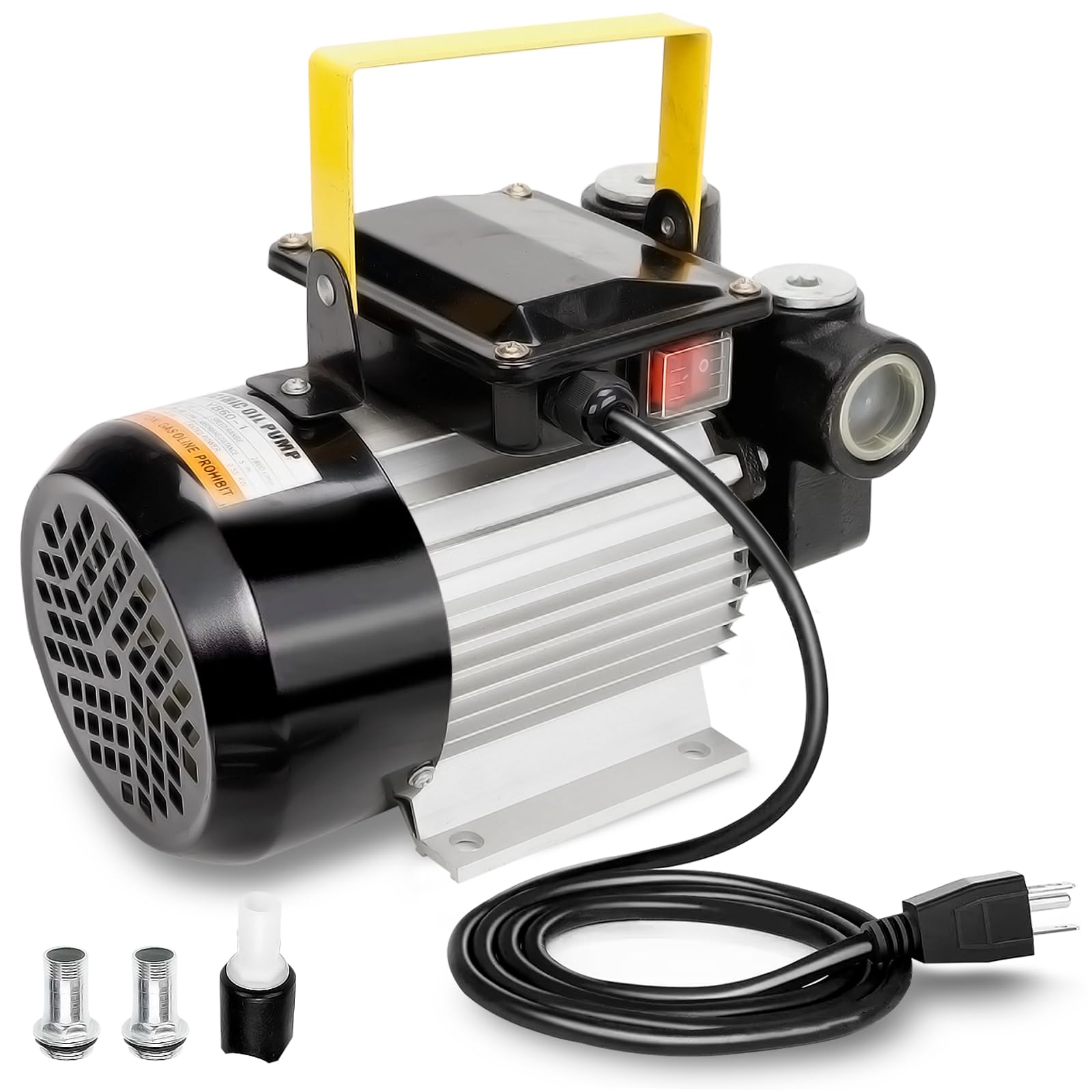 110V AC Electric Transfer Pump - 16GPM 550W Self Priming Oil Fuel Pump for Diesel, Kerosene & Biodiesel - Ideal for Home Heating, Farm Equipment & Industrial Fluid Transfer