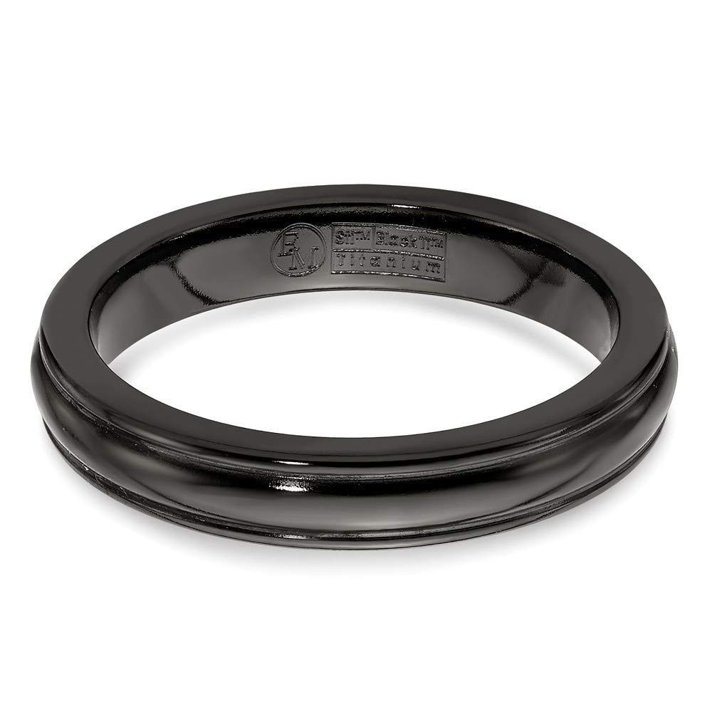 Black Titanium Triple Domed 4mm Bridal Engagement Wedding Band Ring for Women - Elegant Fine Jewelry Gift for Her - Perfect for Anniversaries, Proposals & Special Occasions