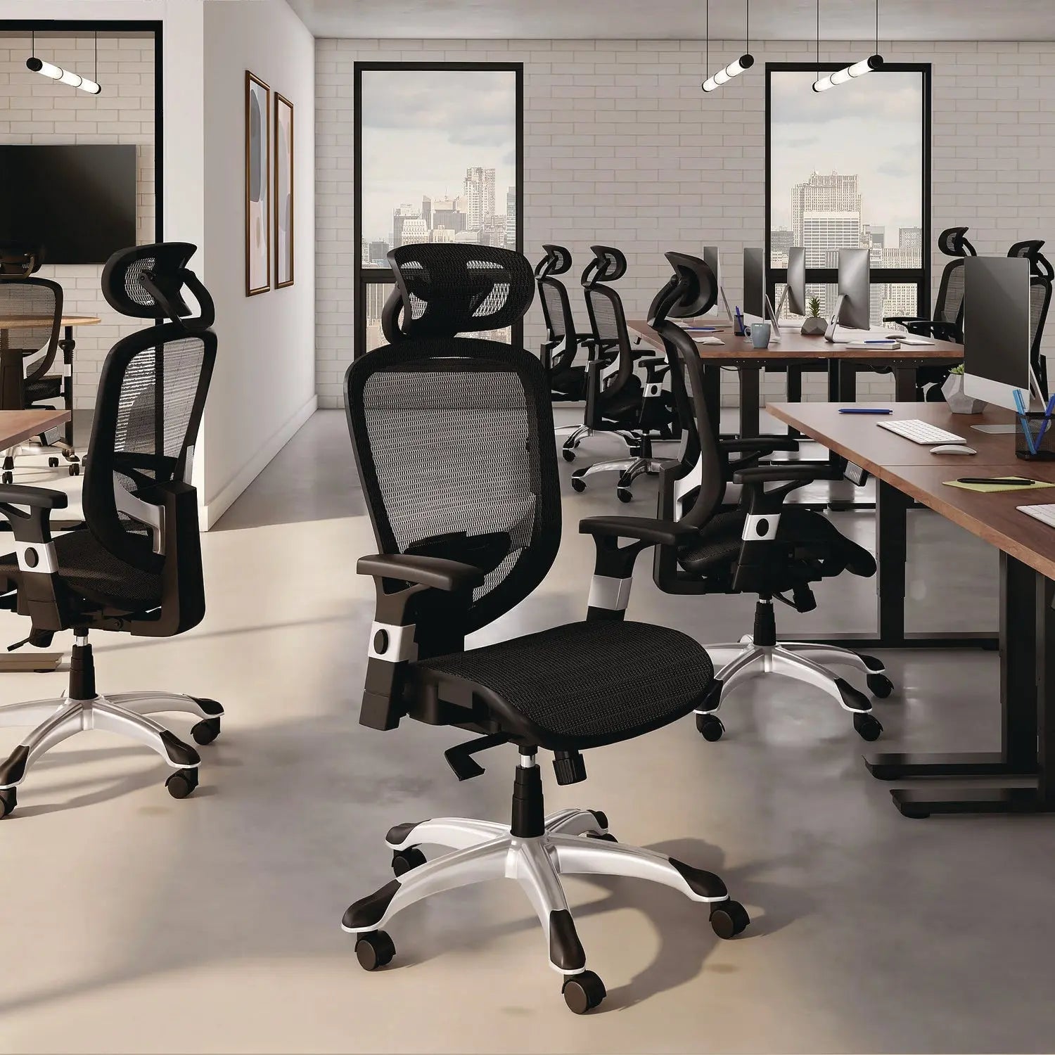 Alera® Minerva Ergonomic Mesh Swivel Task Chair - Adjustable Height (17.24