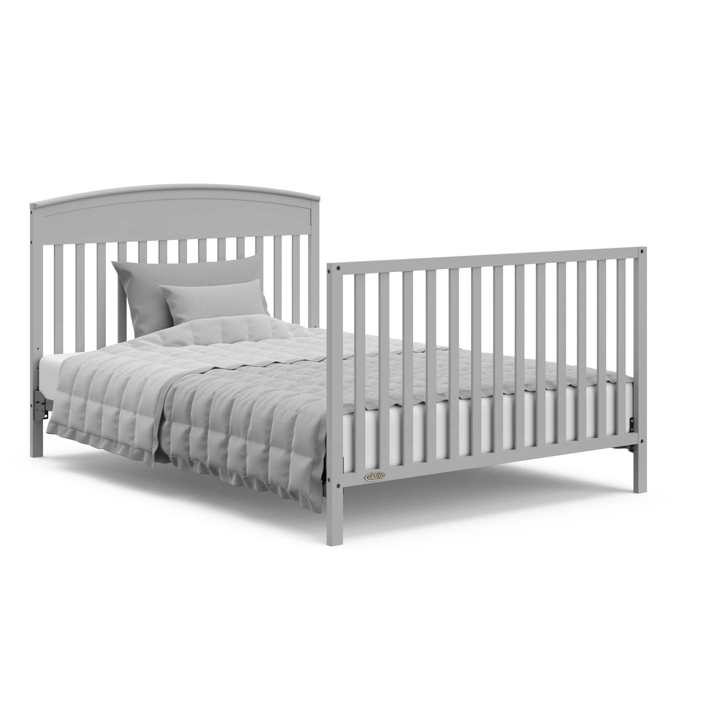 Graco Benton 5-in-1 Convertible Baby Crib in Pebble Gray – GREENGUARD Gold Certified, Converts to Toddler Bed, Daybed & Full Size Bed, Fits Standard Crib Mattress – Perfect for Nursery, Kids Room & Growing Families
