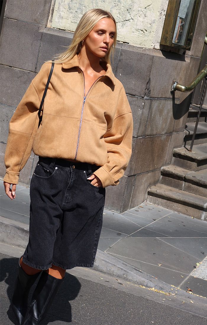 THE JUDE HONEY BOMBER JACKET - Stylish Vintage-Inspired Men's & Women's Lightweight Jacket for Casual Wear, Street Fashion & Outdoor Activities