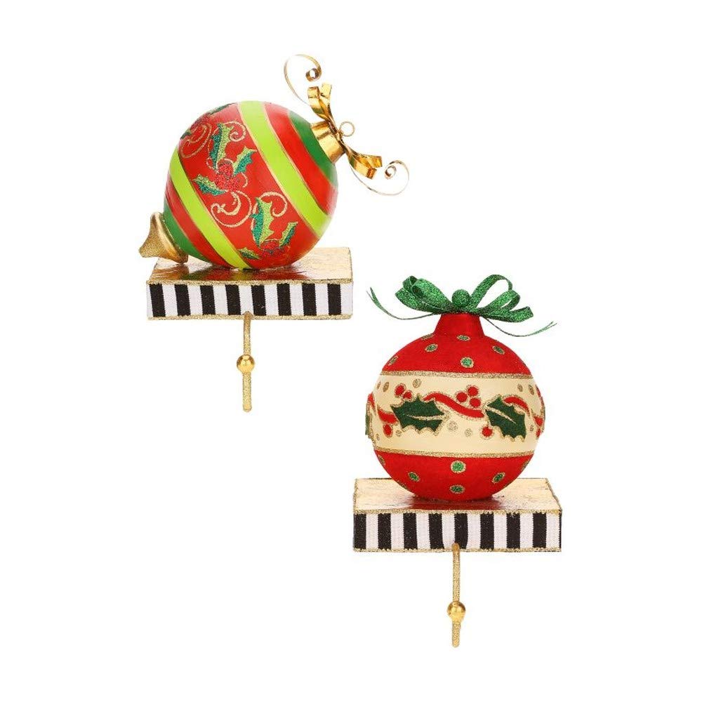Mark Roberts Christmas 2015 Ornament Stocking Holder - Set of 2, 9.5 Inch Holiday Decorations for Fireplace Mantel & Christmas Tree - Perfect for Festive Home Decor & Gift Giving