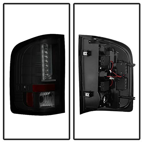 Spyder 5082626 LED Tail Lights for 2007-2013 Chevy Silverado (Excludes 2010 Dual Reverse Socket 921 Bulb Models) - Black Version 2 | Enhanced Night Visibility & Style Upgrade for Pickup Trucks