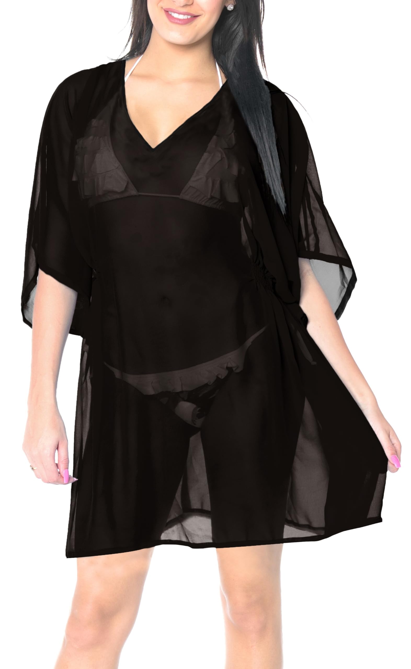 LA LEELA Women's Beach Cover Up Top - Lightweight Bikini Summer Swimwear Cover-Up for Pool, Vacation & Tropical Getaways