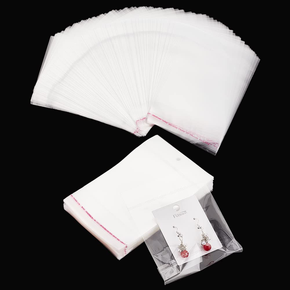 400 pcs 3.5 x 3.3 Inch Clear Resealable Plastic Bags - Self Sealing OPP Treat Bags with Hang Hole for Bakery, Cookies, Soap & Gifts | 1.3 Mil Thick | Perfect for Packaging, Storage & Retail Display