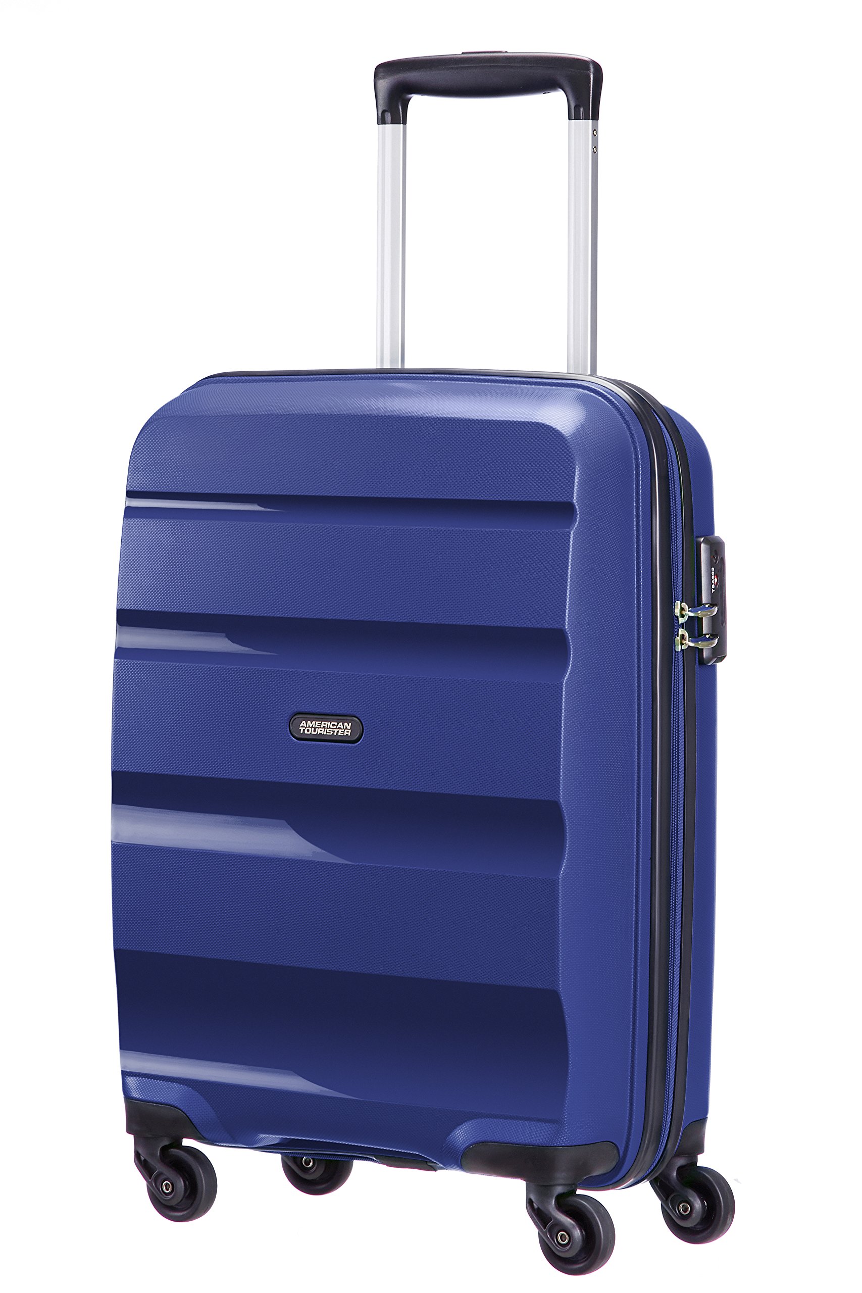 American Tourister Bon Air Spinner Luggage 55cm 31.5L Carry-On Suitcase with 360° Wheels - Midnight Blue for Business Travel & Weekend Getaways